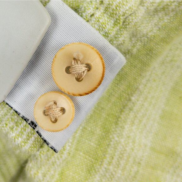 Tommy Bahama Linen Button-Up Men's XL Long Sleeve Green White Pineapples - Picture 10 of 13